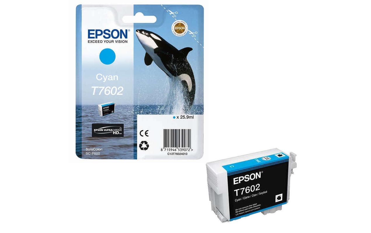 Epson Tintenpatrone T7602, cyan, 25,9 ml