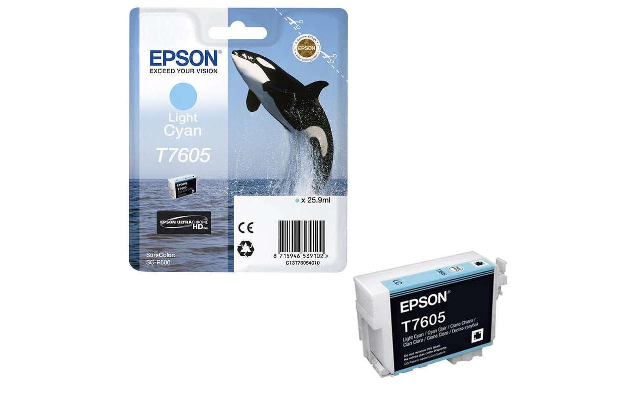 Epson Tintenpatrone T7605, helles Cyan, 25,9 ml