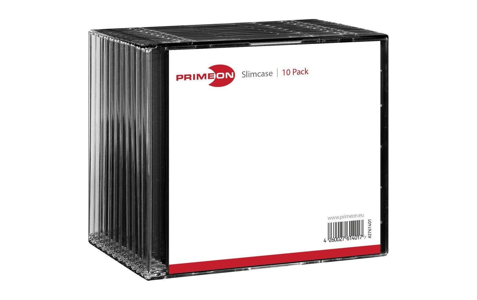 Primeon Slimcase Leerhülle – 1 Disk, Schwarz, 10er Pack