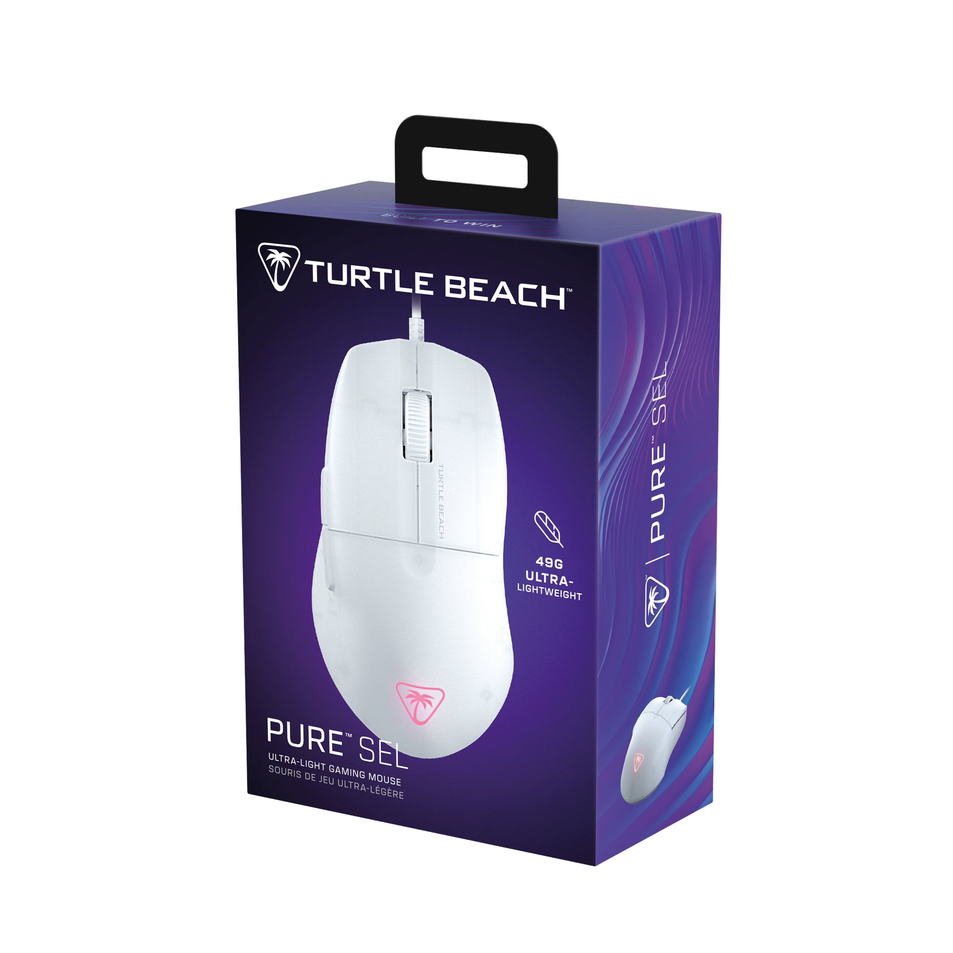 Turtle Beach Pure SEL White Maus – kabelgebunden, 8'000 dpi, 6 Tasten, für Rechtshänder, Beleuchtung, weiss
