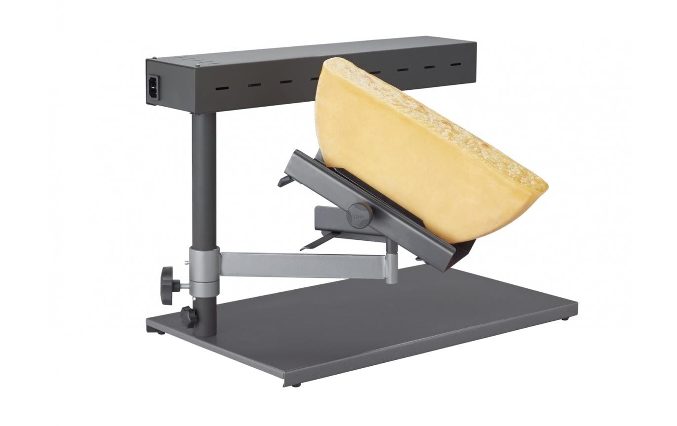 TTM Raclette-Gerät POP – 1 Käsehälfte, kippbar, 1000 W, 55×29 cm – Grau/Edelstahl