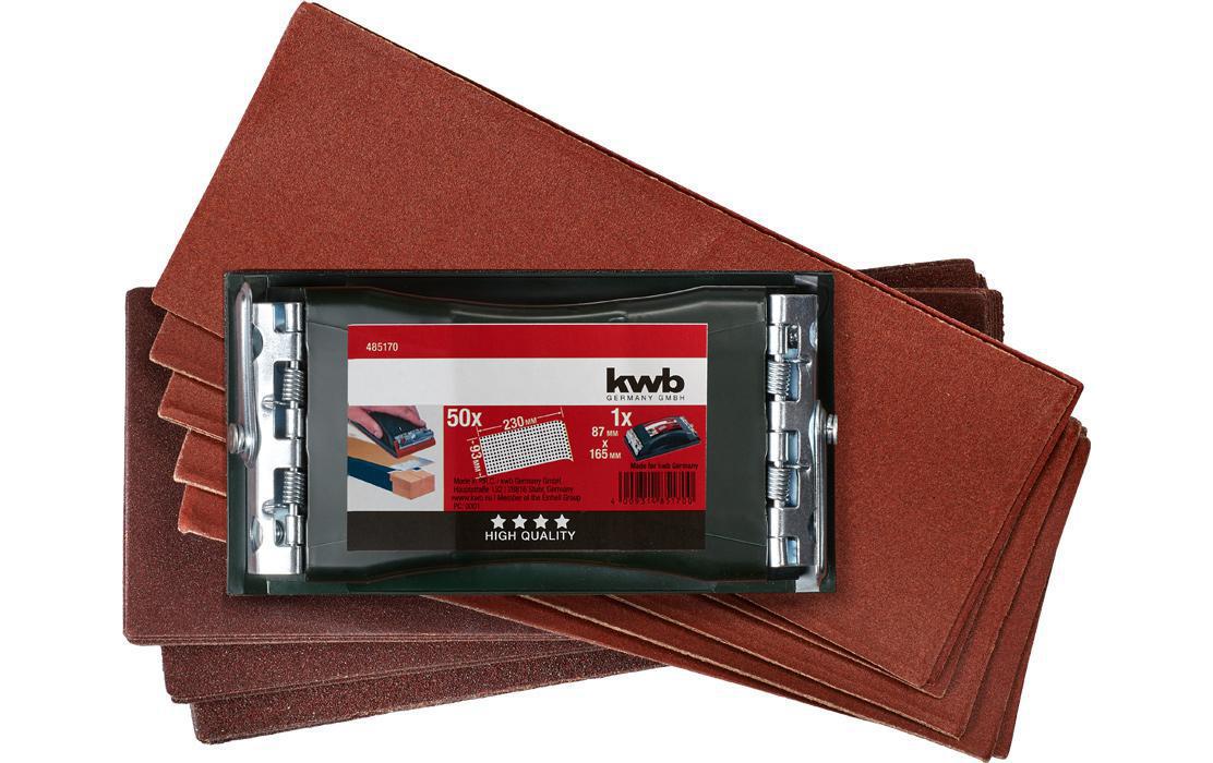 kwb Profi Handschleifer – 50-teilig, 93 × 230 mm, Körnung 60