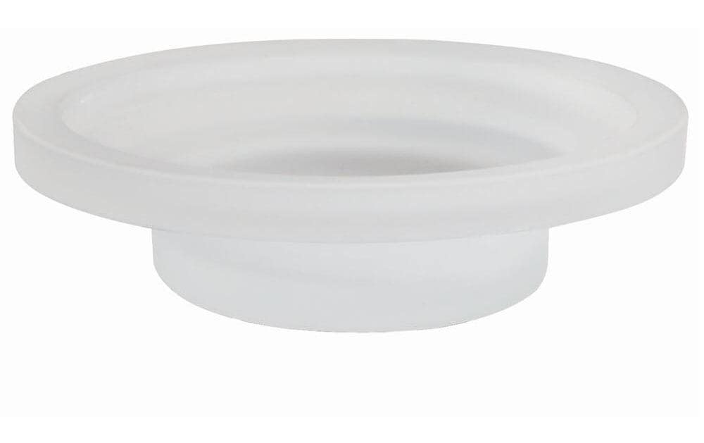 Spirella Seifenhalter MILO – Glas, Wandmontiert, Ø11×4 cm, Weiss