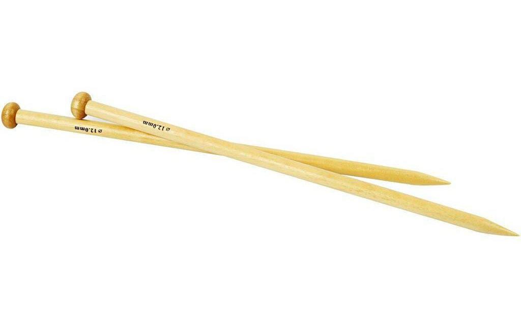 Creativ Company Stricknadel Bambus – Nadel 12 mm, 35 cm, 2 Stk.