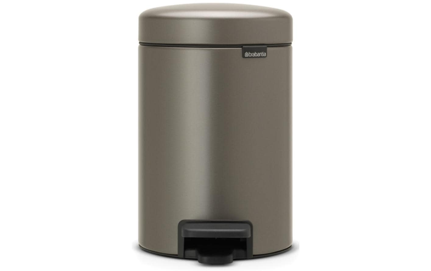 Brabantia NewIcon Treteimer – 3 l – Edelstahl, rund – mit Innenkübel, Anti-Rutsch