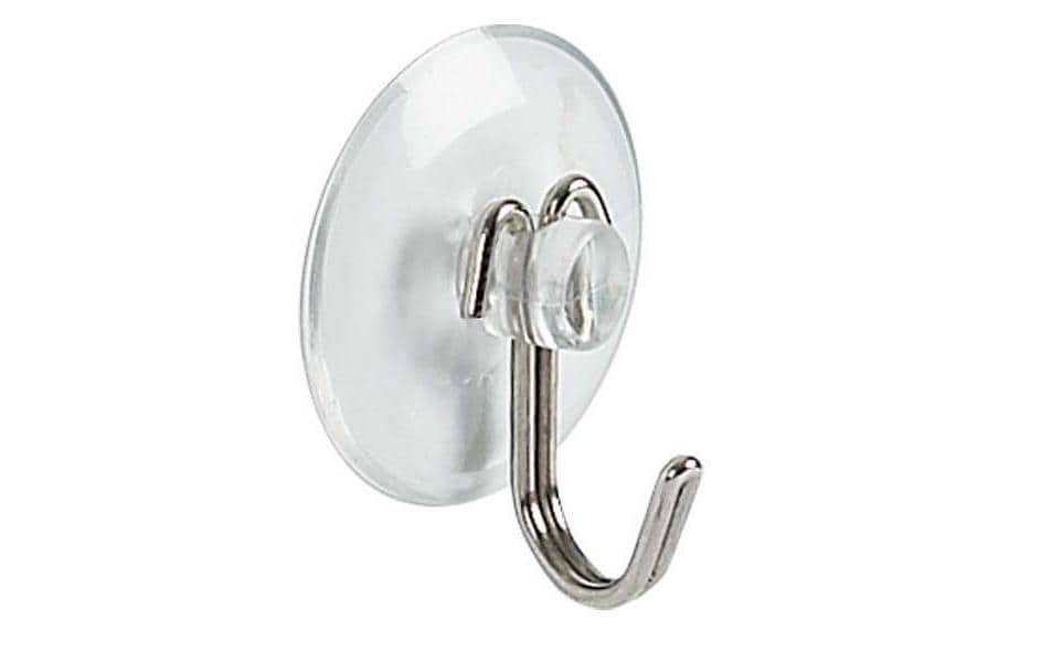 Spirella Klebehaken – PVC/Edelstahl, 1 kg, Klebestreifen, Ø3,6 cm, Transparent, 4er-Set