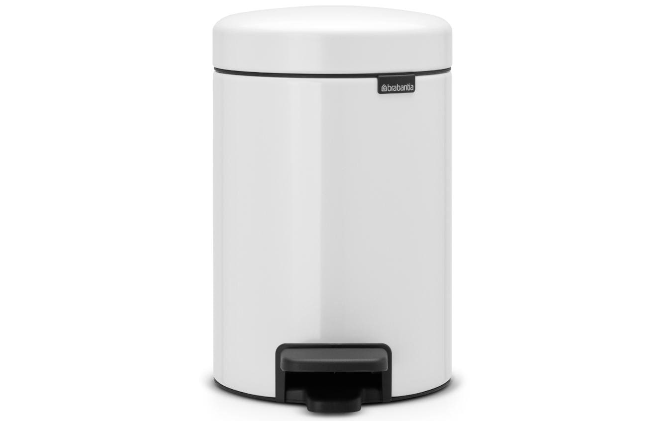 Brabantia NewIcon Treteimer – 3 l – Kunststoff, rund – weiss – Soft-Close