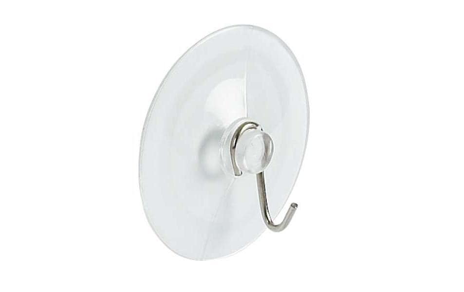 Spirella Haken (Kleben) – PVC/Edelstahl, 1 kg, Saugnapf, Ø5,6 cm, Transparent/Silber