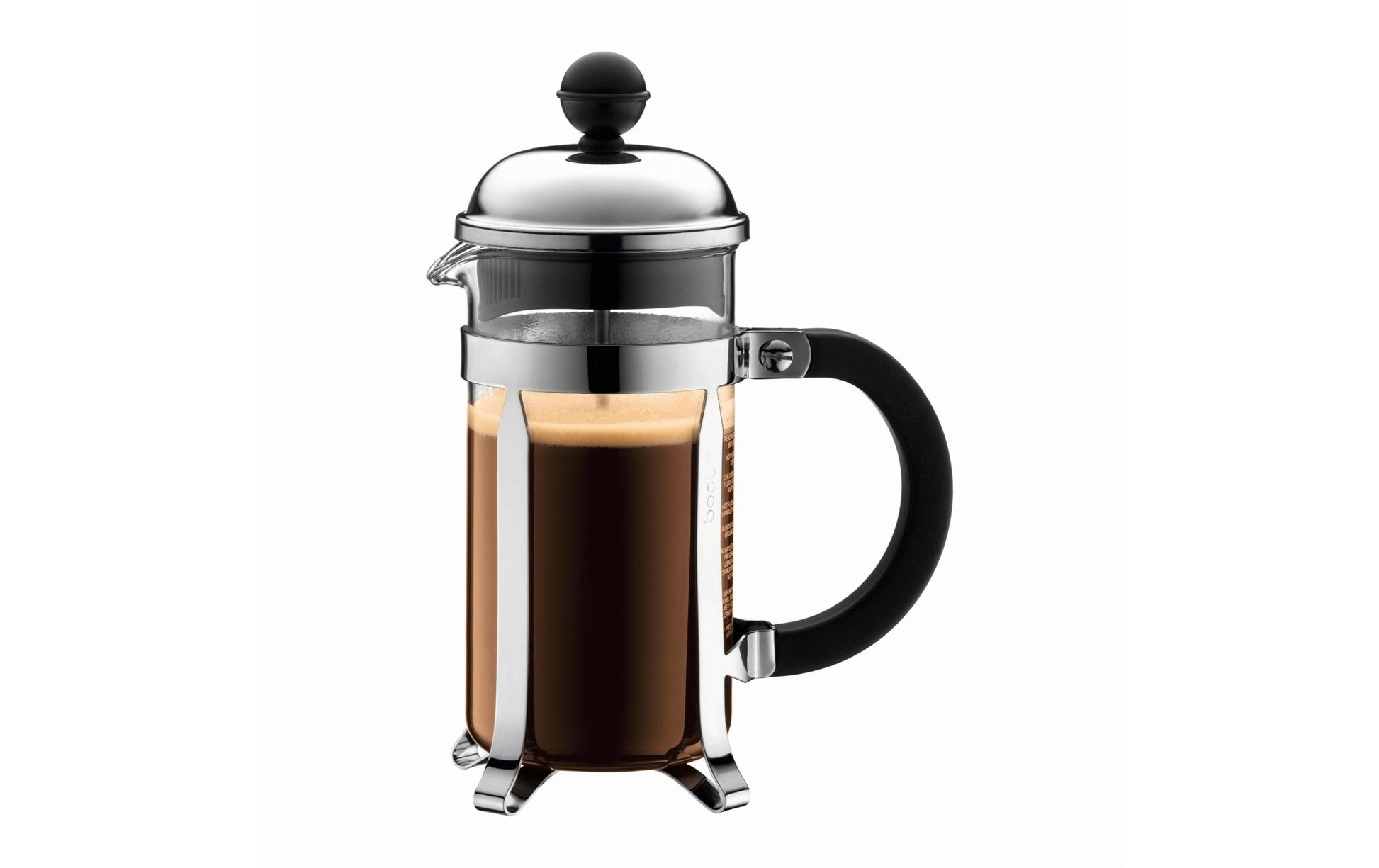 Bodum Chambord French Press / Kaffeebereiter – 0,35 l, 3 Tassen, Glas/Edelstahl