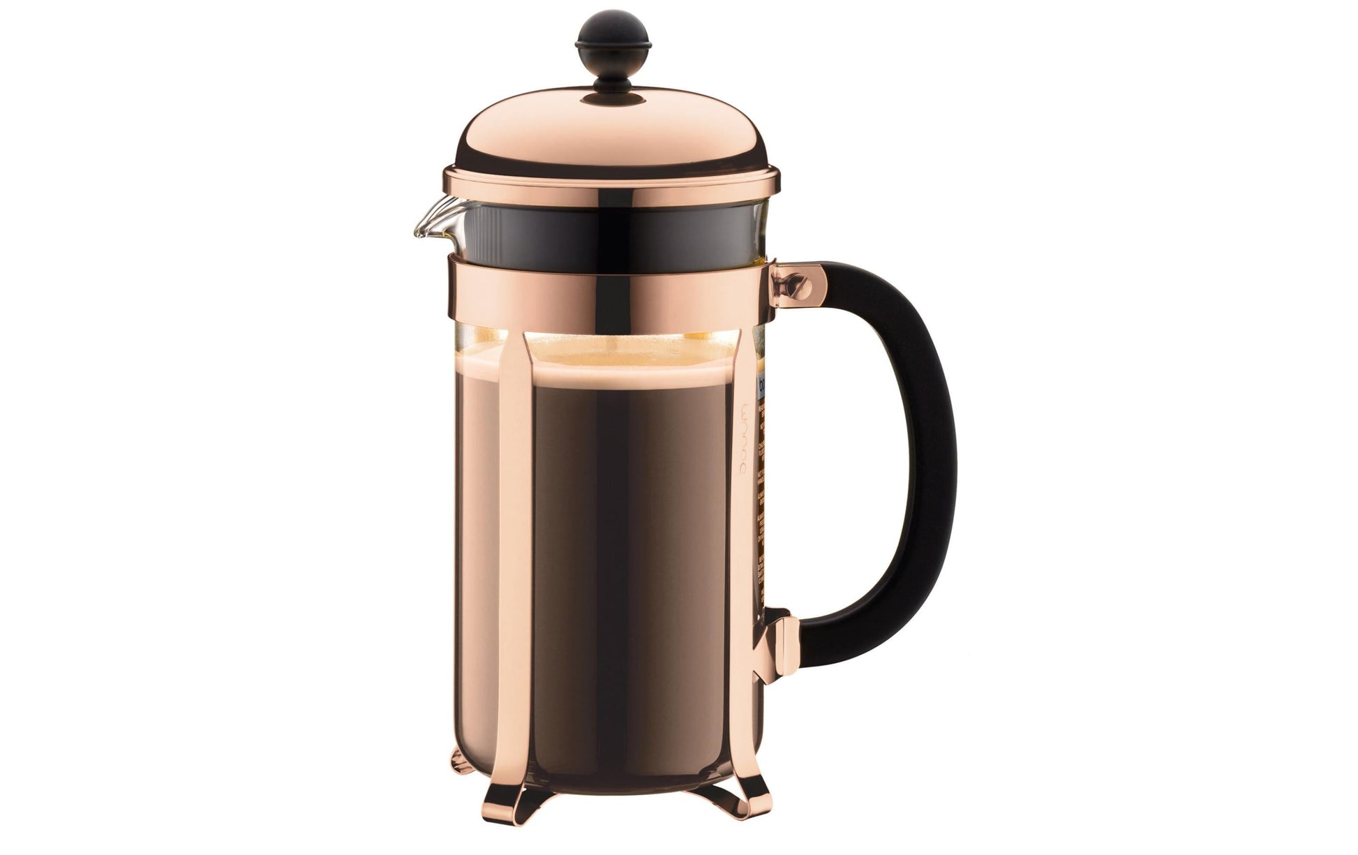 Bodum Chambord French Press / Kaffeebereiter – 1 l, 8 Tassen, Borosilikatglas/Edelstahl, 17,1 × 24,5 × 10,5 cm