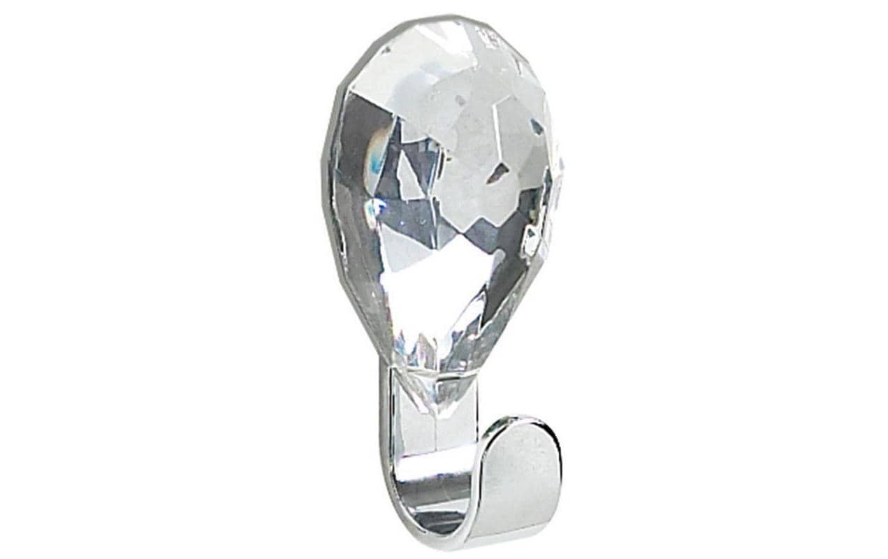 Spirella Haken Jewel – ABS, Acryl, Chrom, 1 kg, Klebestreifen, 6,5×3 cm