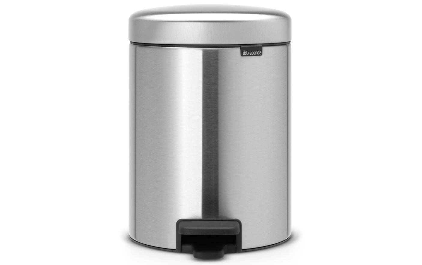 Brabantia NewIcon Treteimer – 5 l – Edelstahl, rund – Anti-Fingerprint, Anti-Rutsch-Basis