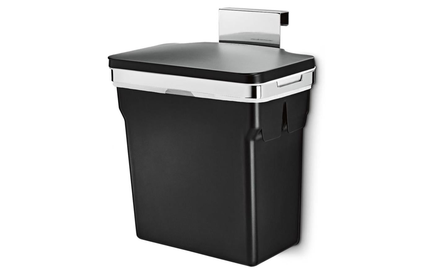 Simplehuman Wandabfallbehälter – 10 l – Kunststoff, rechteckig – schwarz – mit Innenkübel, mit Deckel – Wandmontage