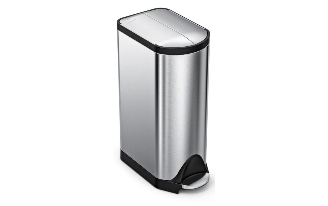simplehuman Papierkorb Schmetterling – 30 l – mit Deckel – Edelstahl – B × H × T 447 × 660 × 264 mm