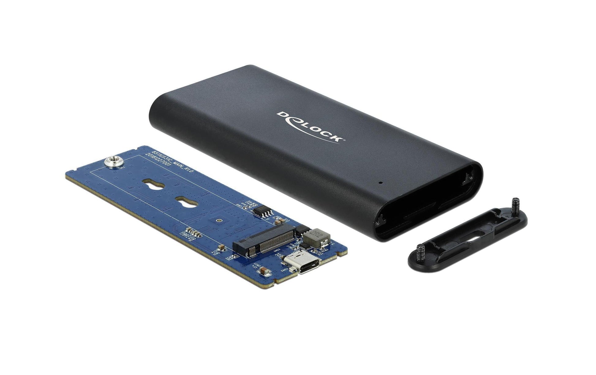 DeLOCK 42614 – 1-Schacht SSD-Gehäuse – USB 3.2 Gen 2 (10 Gbit/s), USB Typ-C, für M.2 NVMe (M-Key, PCIe)