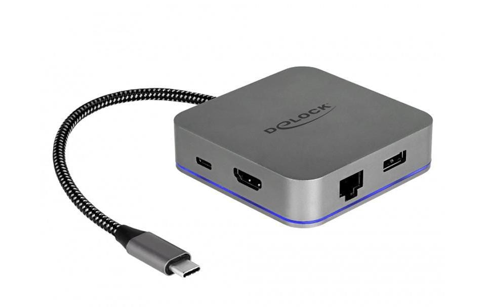 DeLOCK Dockingstation – für Tablets, USB-C, HDMI, Metall, Grau
