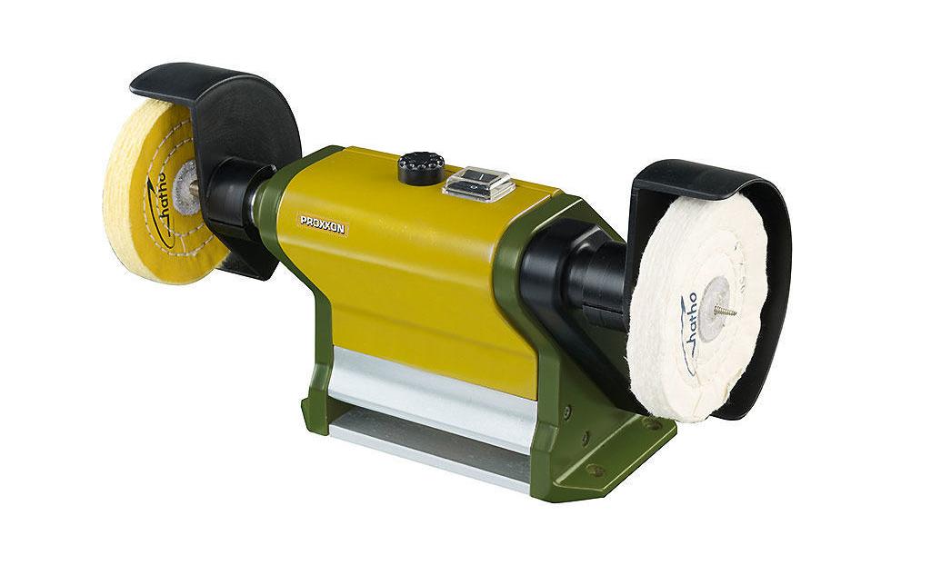 Proxxon Poliermaschine PM 100 – 140 W – Ø 102 mm – inkl. 1 hartes & 1 weiches Polierpad