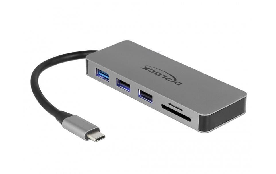 DeLOCK 87743 Dockingstation – USB-C, 1× HDMI, 3× USB-A, 87 W PD, SD/microSD, für Windows/Mac/Linux