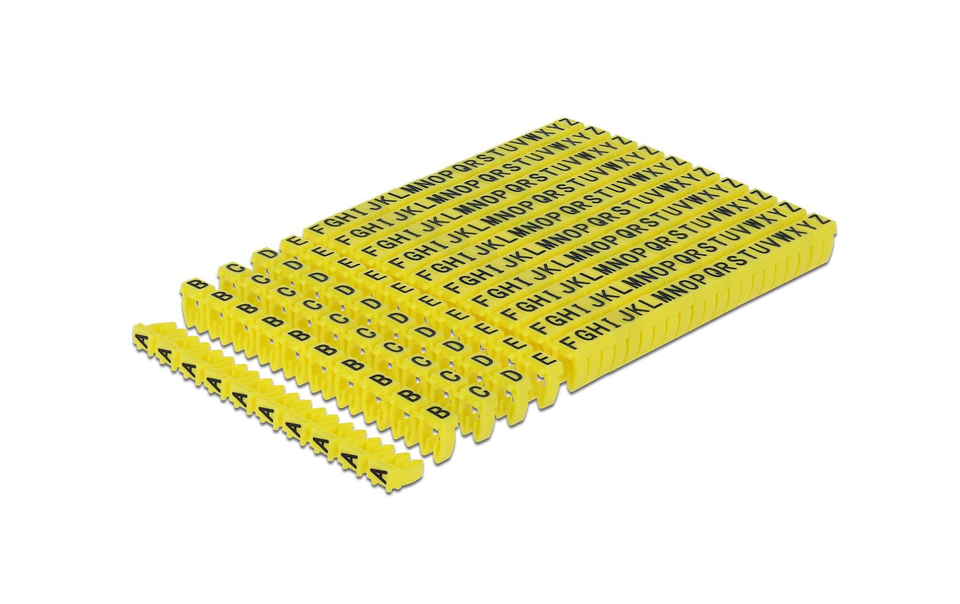 DeLOCK Kabelhalter A–Z – PVC – Gelb – Ø bis 6 mm – 260 Stück