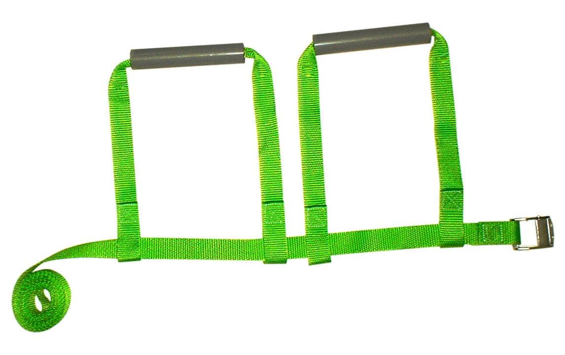 SpanSet Schlaufenband 2'200 × 25 mm, mit Schnalle, Polyester, grün, mit Klemmschloss und 2 Traggriffen
