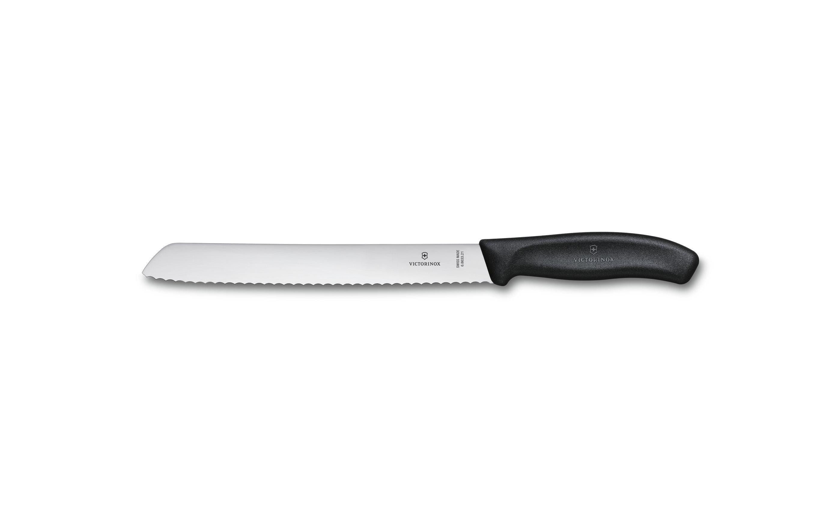 Victorinox Brotmesser 21 cm, Wellenschliff, Edelstahl/Kunststoff, Schwarz