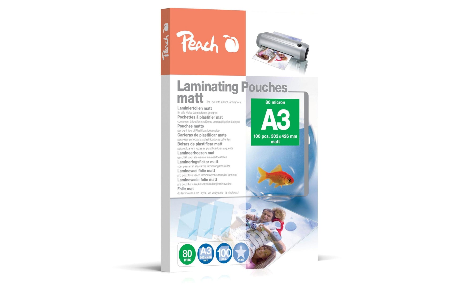 Peach S-PP580-15 Laminierfolien A3 – 80 µm, matt, 100 Stück