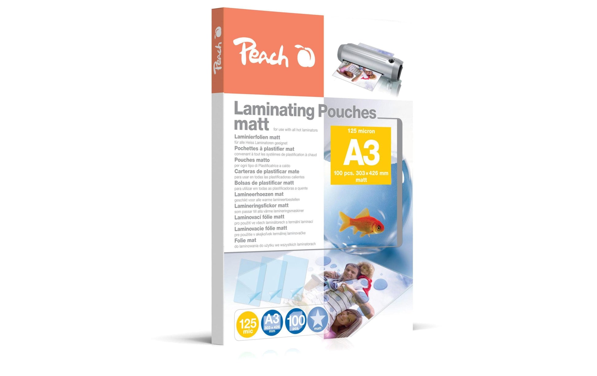 Peach Laminierfolien A3, matt – 125 µm, 100 Stk.