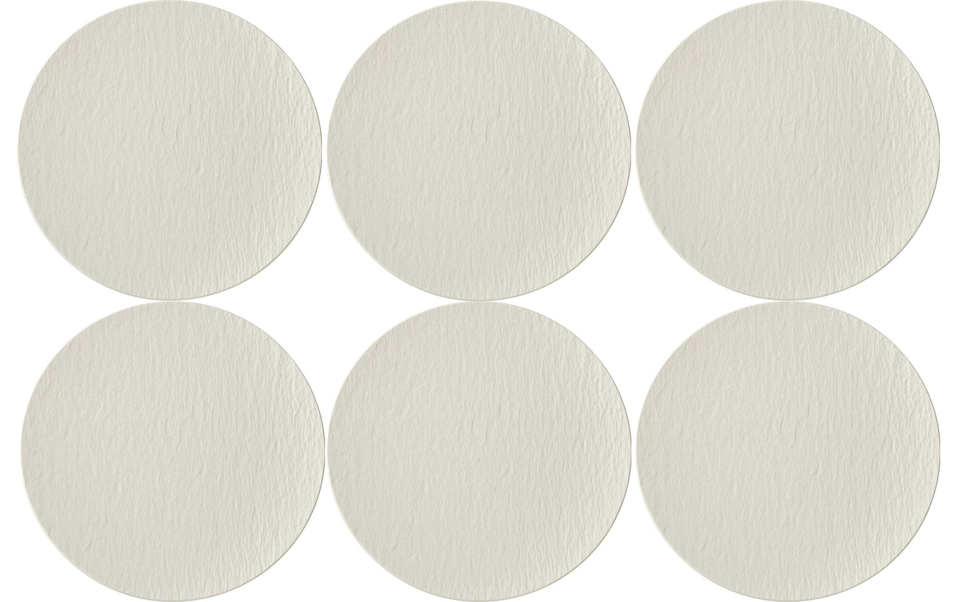 Villeroy & Boch Speiseteller Manufacture Rock – 6er Set, Ø 25 cm, Porzellan, spülmaschinenfest, mikrowellengeeignet