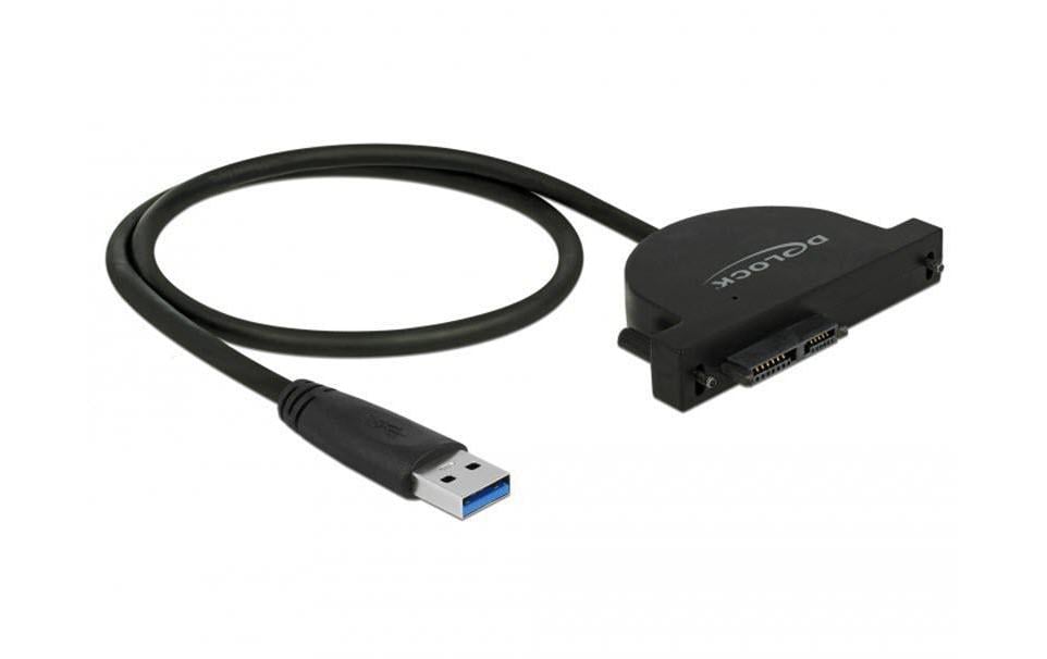 DeLOCK 64048 Adapter USB 3.2 Gen 1 (5 Gbit/s) zu SATA 6 Gbit/s – 0,35 m, JMicron JMS578, für Slimline (13-Pin)