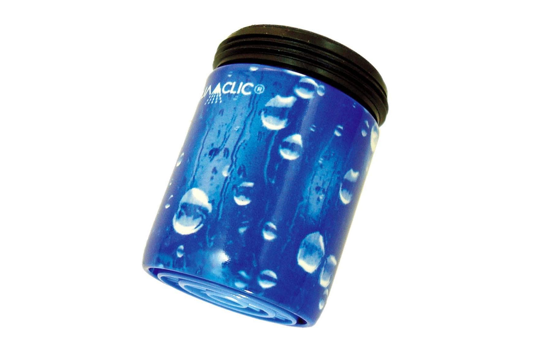 AquaClic Armaturenbelüfter – Ø2,2×3,0 cm, Messing/Kunststoff (Innenteil POM), M22-Anschluss, Blau