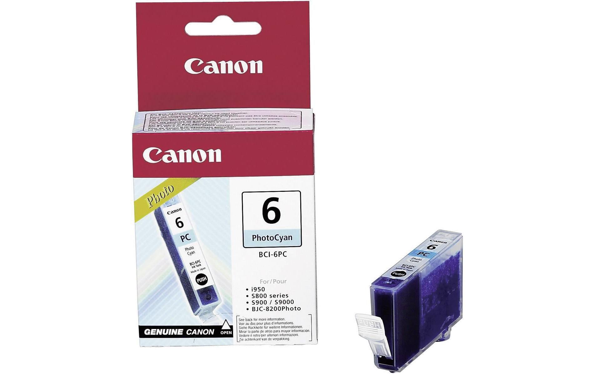 Canon Tintenpatrone BCI-6PC, Fotozyan, 280 Seiten – für Tintenstrahldrucker/Multifunktionsgeräte