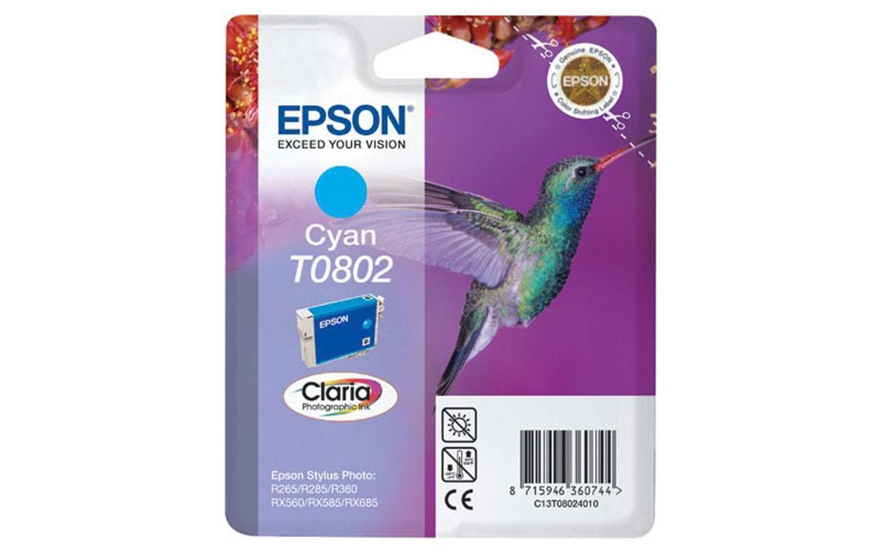 Epson Tintenpatrone T0802, cyan – für Tintenstrahldrucker
