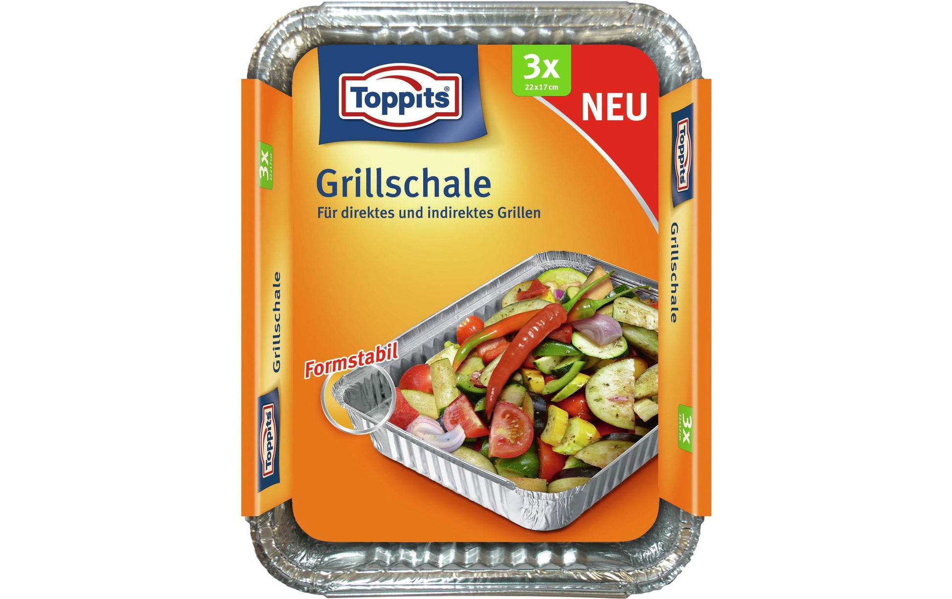 Toppits Teller, Aluminium, rechteckig – 22 × 17 cm – silber – 3 Stk.