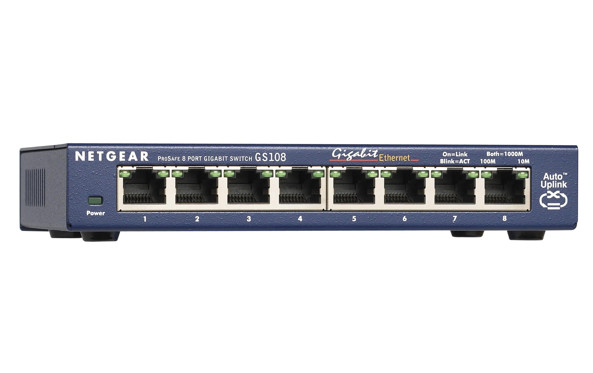 NETGEAR GS108GE – Switch – 8×GbE, Blau