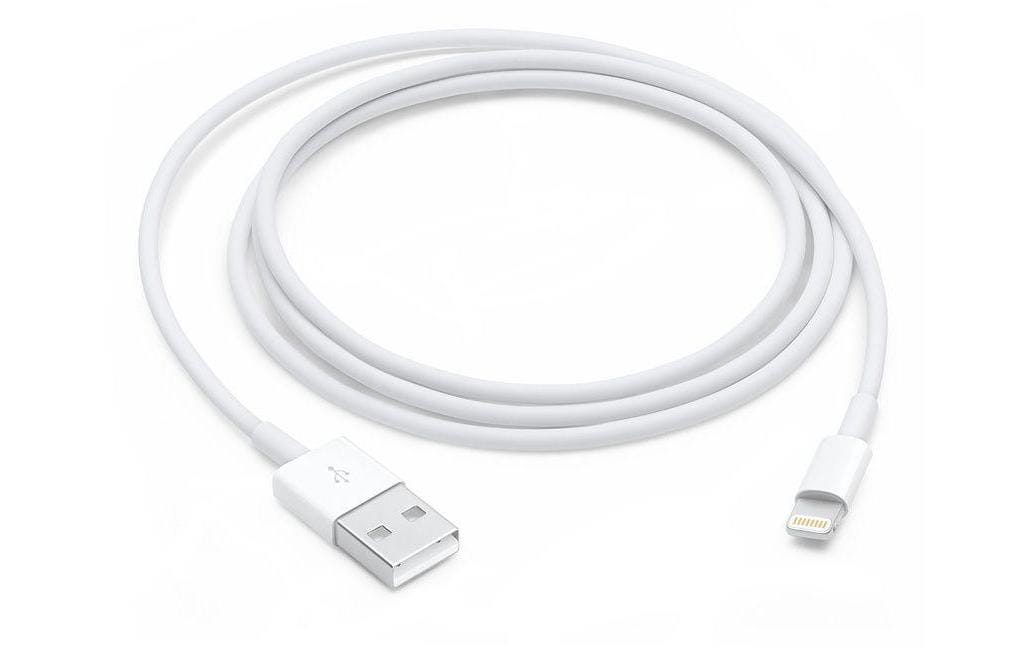Apple USB-A-zu-Lightning-Kabel – 1 m, weiss, USB 2.0 (480 Mbps)