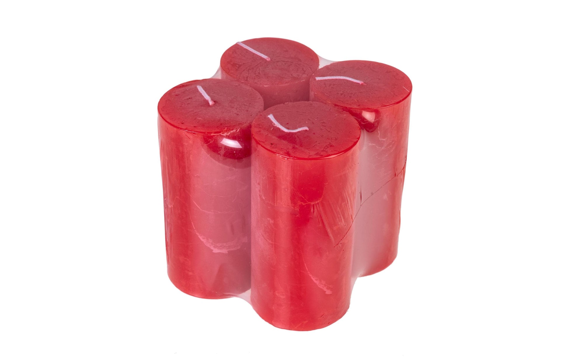 Balthasar Zylinderkerze – Ø 5 × 10 cm – rot, 4er-Set