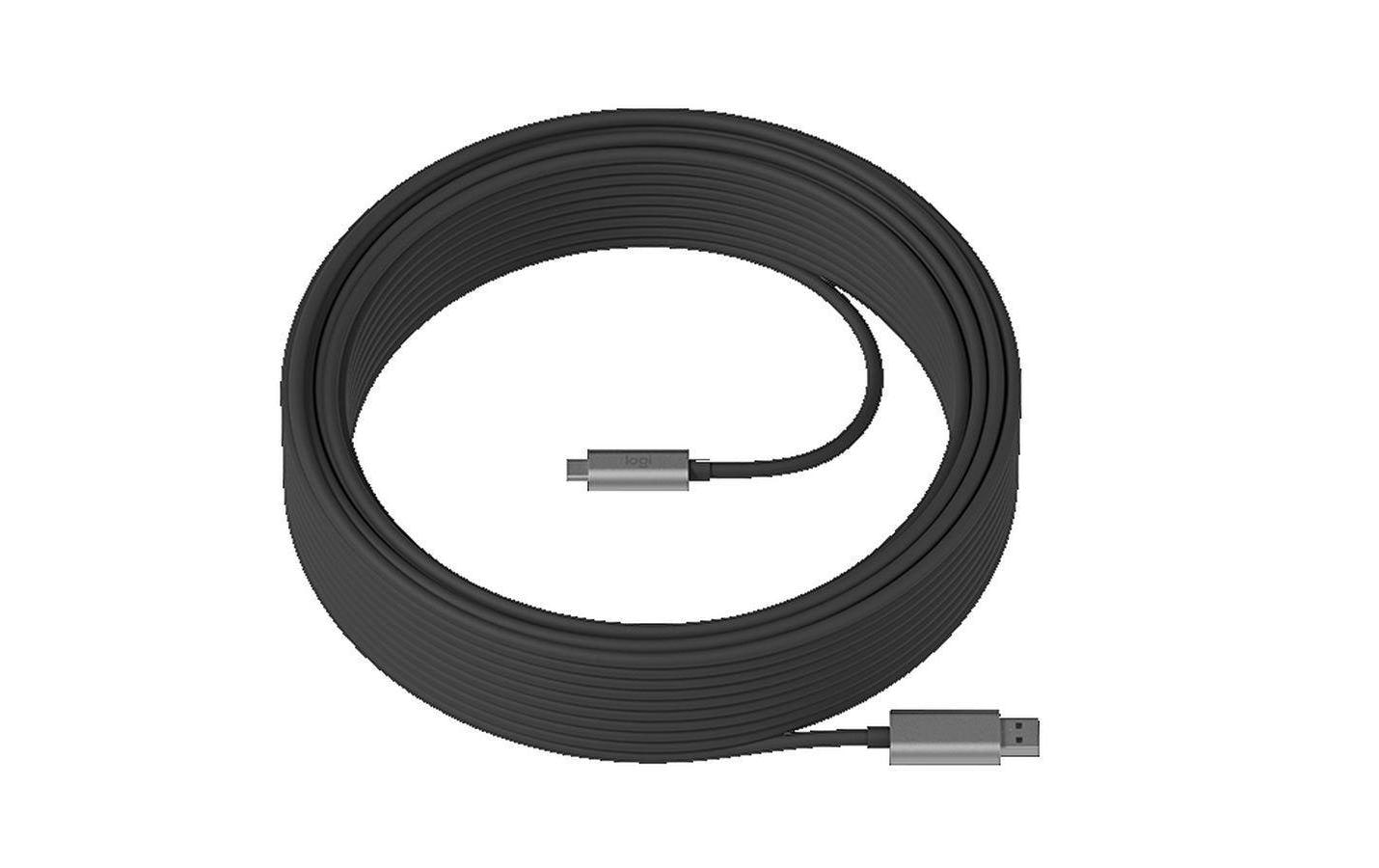Logitech USB-Kabel, USB-A zu USB-C, 25 m, für MeetUp, Rally, Switch und andere