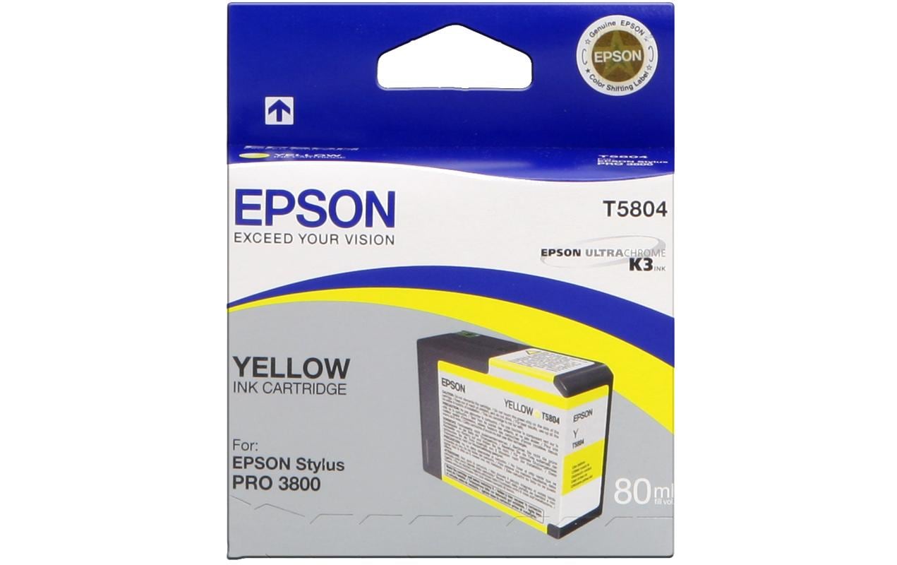 Epson Tintenpatrone T5804, Gelb – für Inkjetdrucker/Multifunktionsgeräte