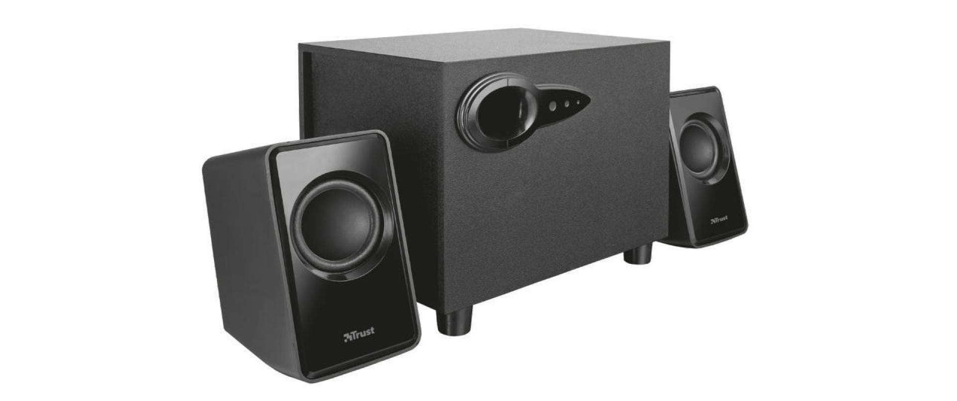 Trust Avora – PC-Lautsprecher-Set 2.1 – 9 W, mit aktivem Subwoofer, 3,5 mm Klinke, USB, Schwarz