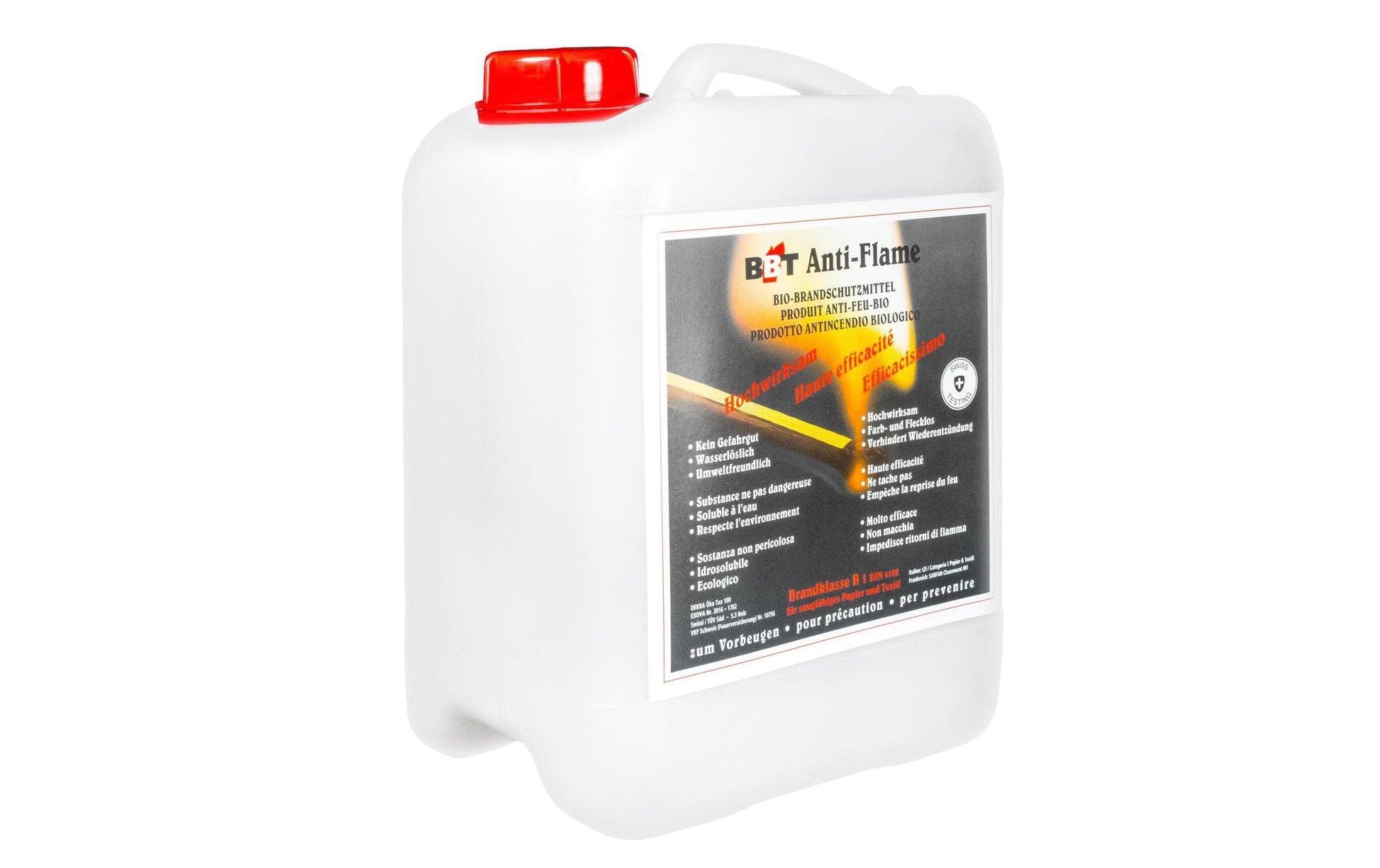 BBT Bio Brandschutzmittel – 5 l, für dünnes Holz, Papier, Textil