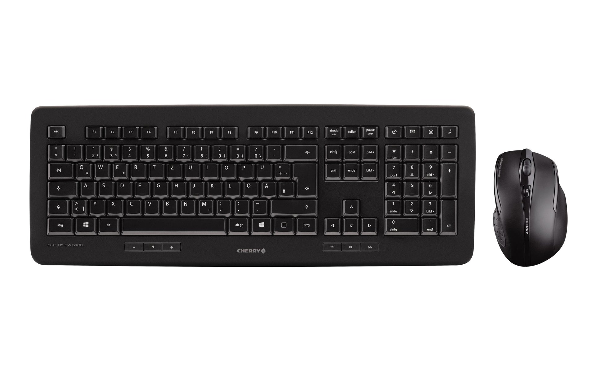 CHERRY Desktop DW 5100 New – Tastatur, kabellos (2,4 GHz), CH-Layout (DE-CH), Fullsize (mit Ziffernblock)