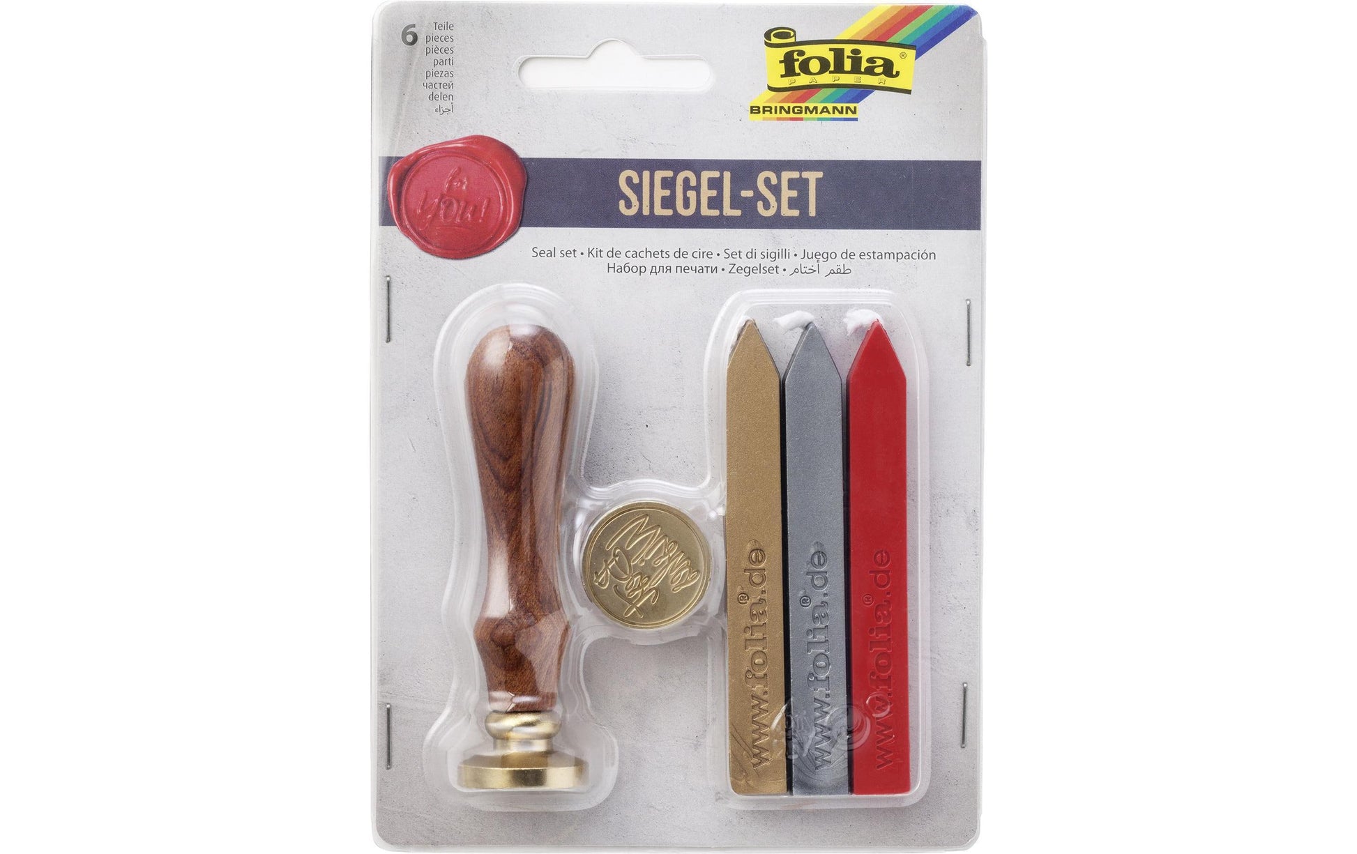 Folia Stempel-Set – 1-teilig – Holz – inkl. Siegelwachs
