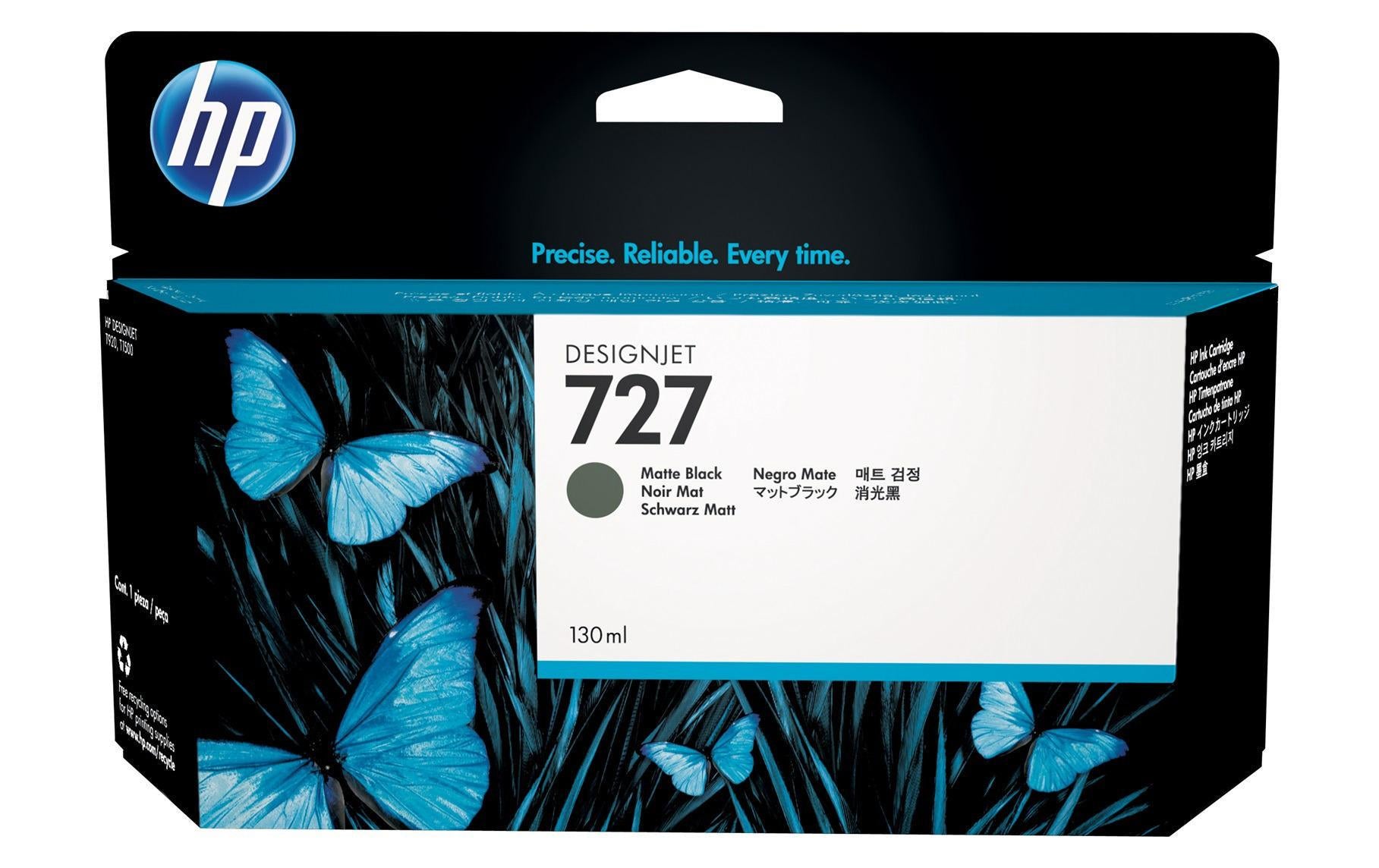 HP Tintenpatrone 727, Schwarz, 130 ml – für Tintenstrahldrucker, Multifunktionsgeräte