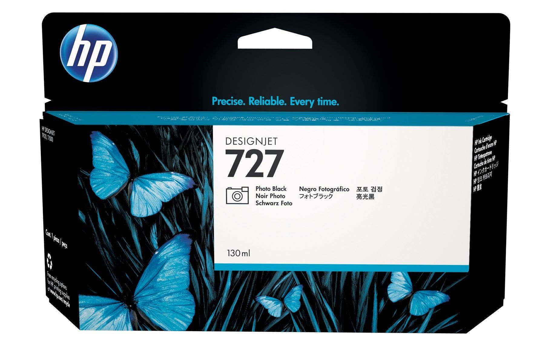 HP Tintenpatrone 727, Schwarz, 130 ml – für Tintenstrahldrucker, Multifunktionsgeräte