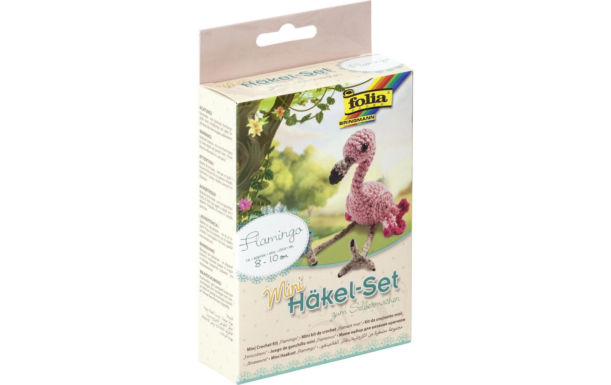 Folia Bastelset Häkeln Flamingo – ab 8 Jahren – 80–100 mm