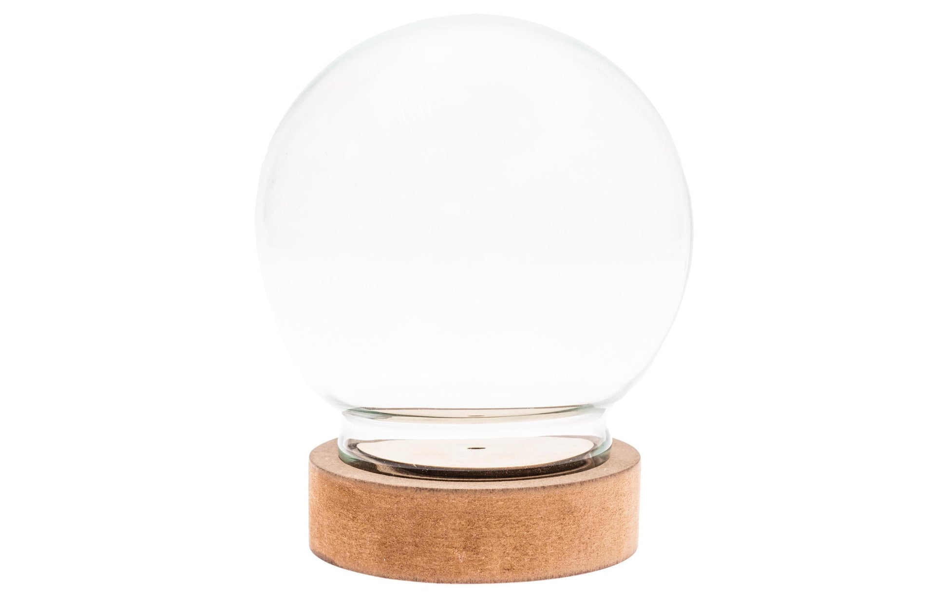 Rico Design Glasdekokugel mit Sockel – Ø 10 × 12,5 cm – Glas & Holz, mehrfarbig