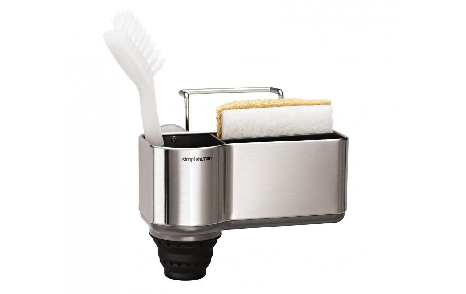 simplehuman Utensilienhalter (wandmontiert) 19,4 × 14,3 × 19,1 cm, Edelstahl, Silber