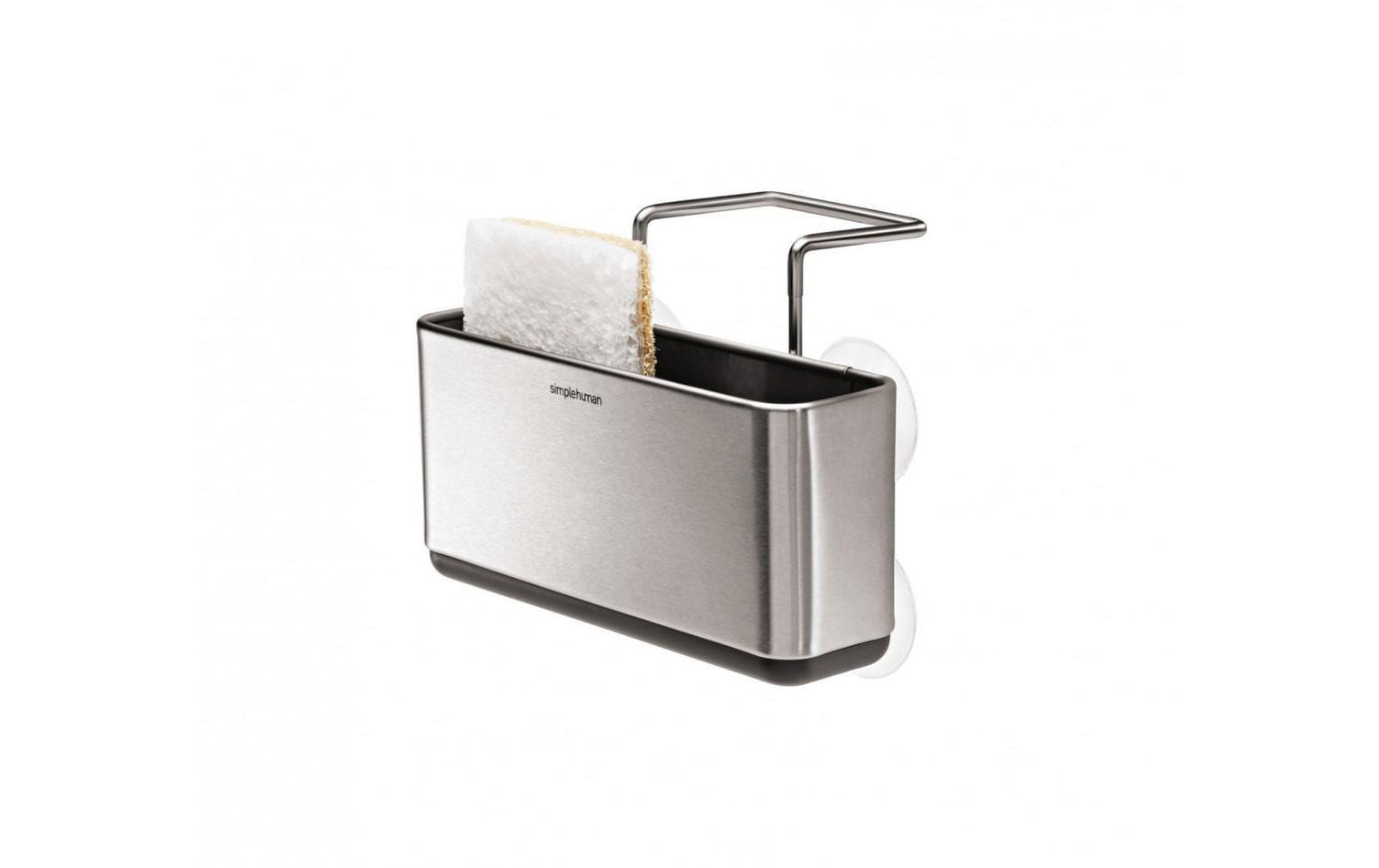 simplehuman Utensilienhalter (wandmontiert) 17,2 × 10,9 × 16 cm, Edelstahl, Silber