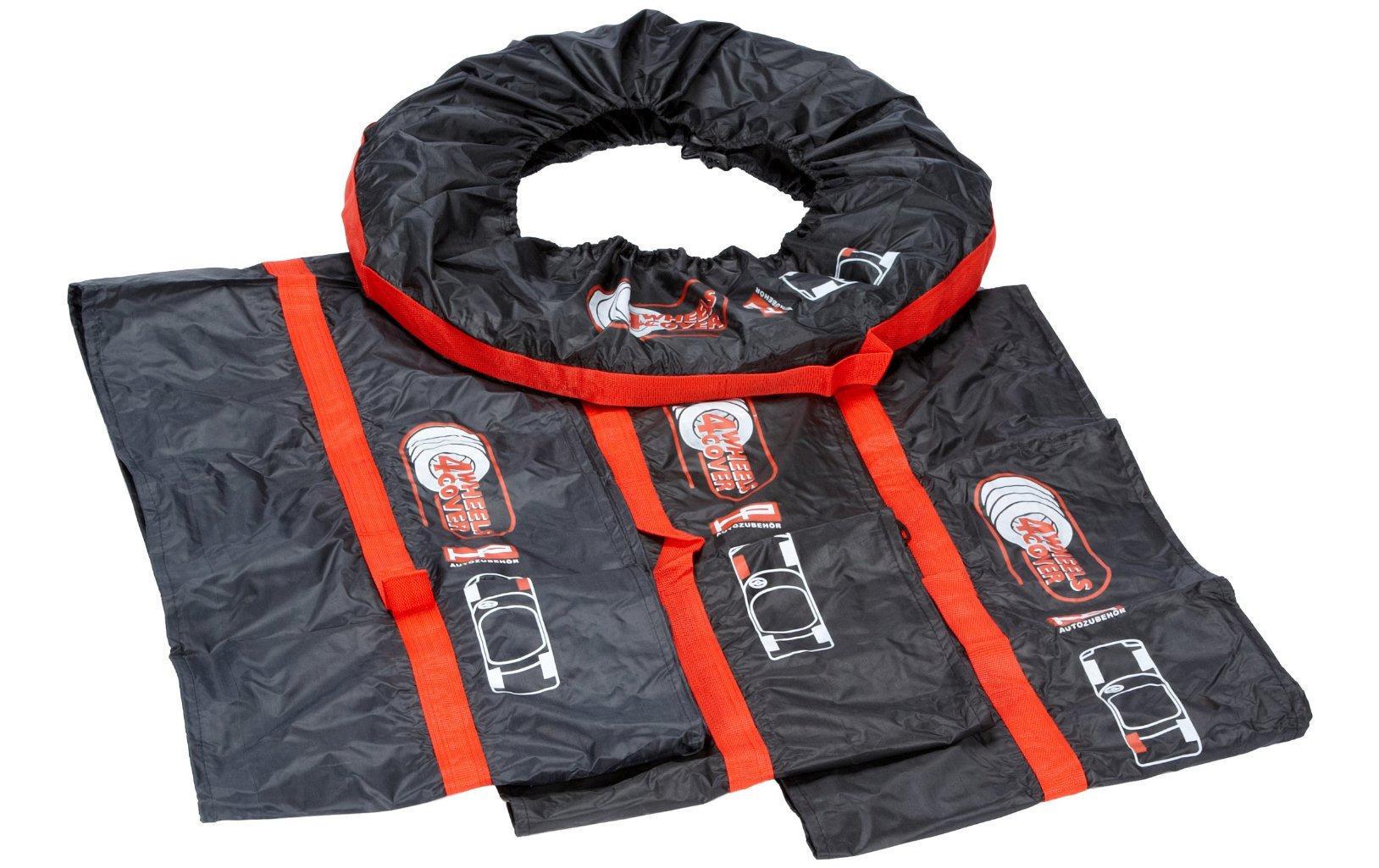 HP Autozubehör Radhüllen-Set – für Reifen bis 18" – 4 Stk. – Nylon, Rot