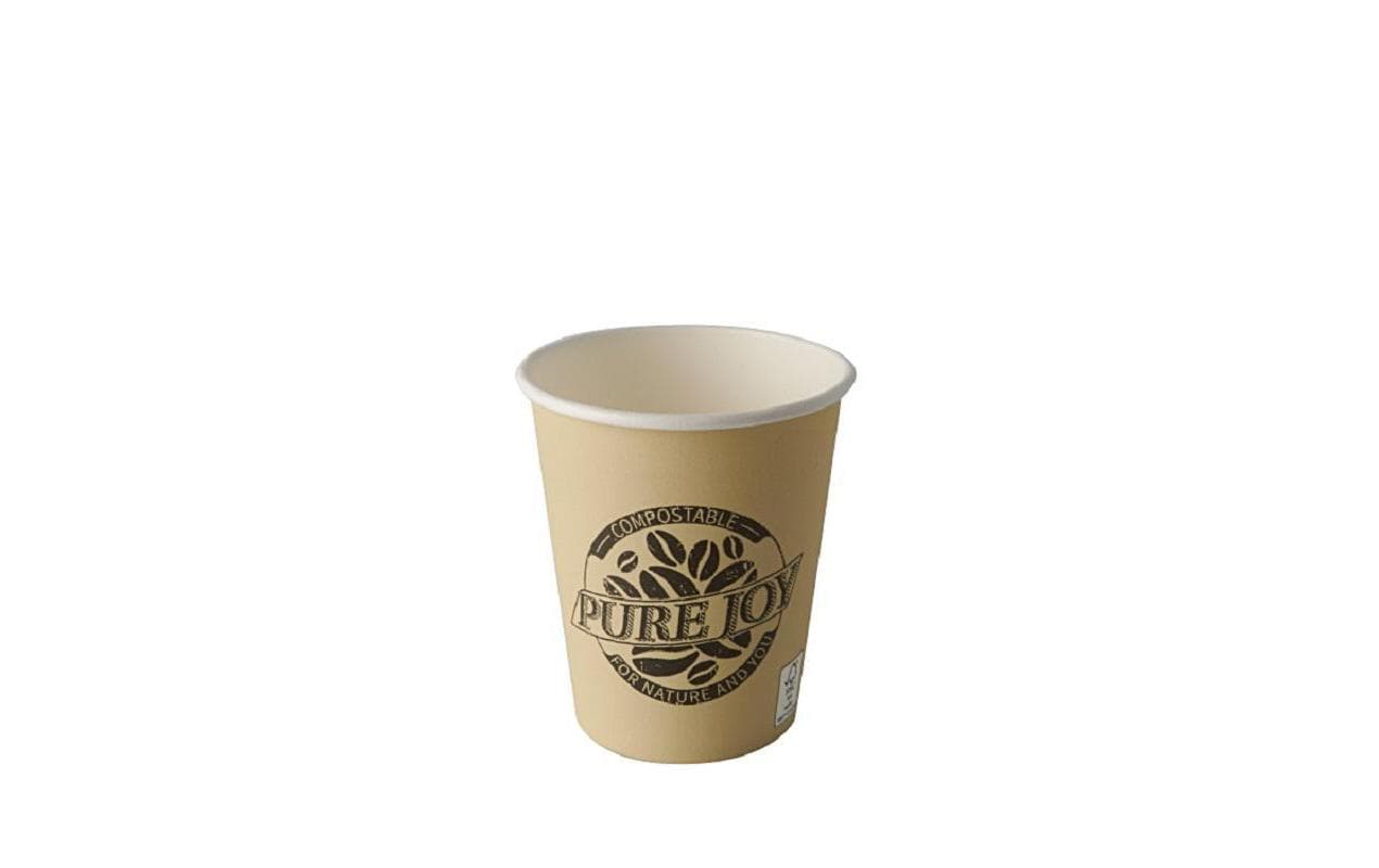 Papstar Trinkbecher Pure, Papier/Karton, für Heissgetränke – 2 dl, Crème – 50 Stk.